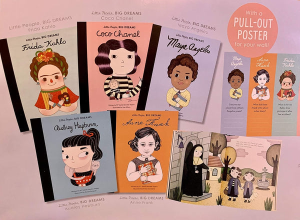 Little People, Big Dreams Inspiring Artist and Writers Gift Set ( Maya Angelou, Anne Frank, Audrey Hepburn, Frida Kahlo, Coco Chanel)