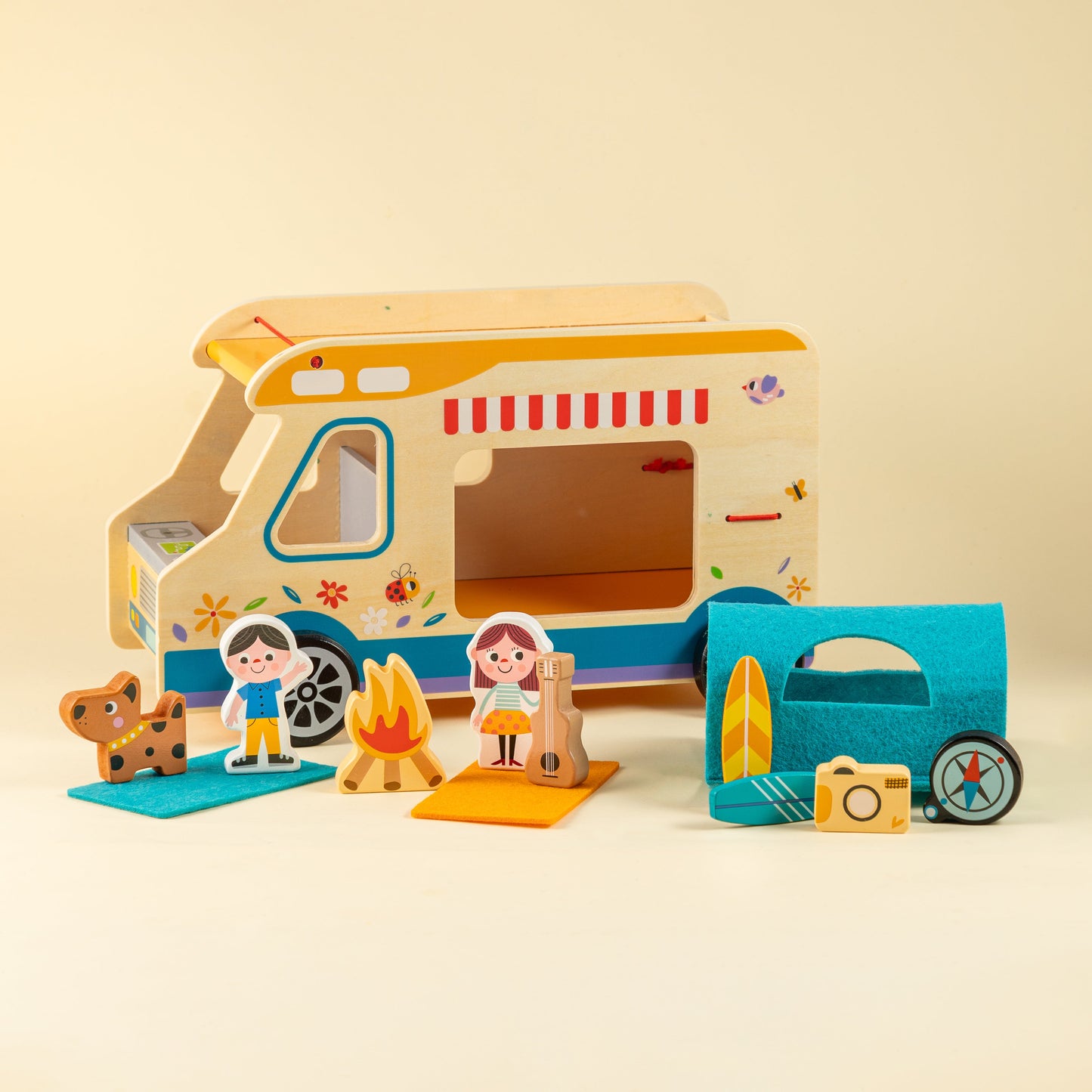 Little Camper | Playbox Little Camper Wooden Camping Toy, Little Camping Toys Set, Camping Play Set for Toddlers, Kids Camping Set,Kids Camping Toddler Toys Set.