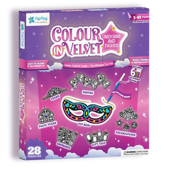 PEPPLAY COLOUR IN VELVET - UNICORN & FAIRIES