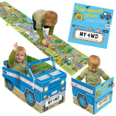 Convertible Four-wheel Drive – Sit-in Car & Adventure Storybook & Playmat for 3–6 Years