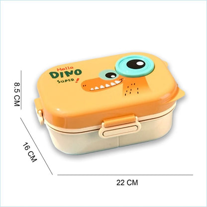 Little Surprise Box, Orange Big Eye Dino 2 decker Lunch Box for Kids