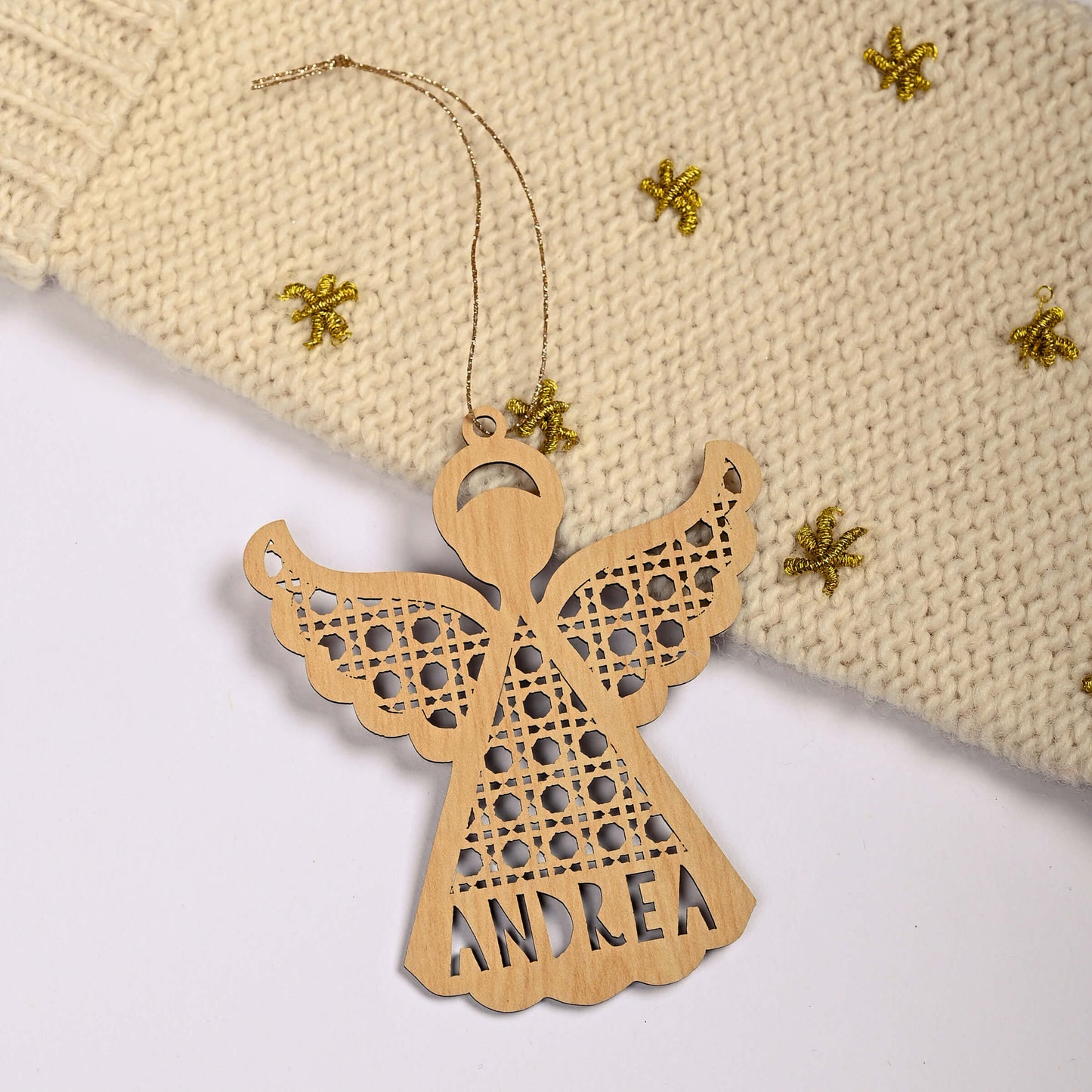Personalised Tree Ornament | Rattan Angel