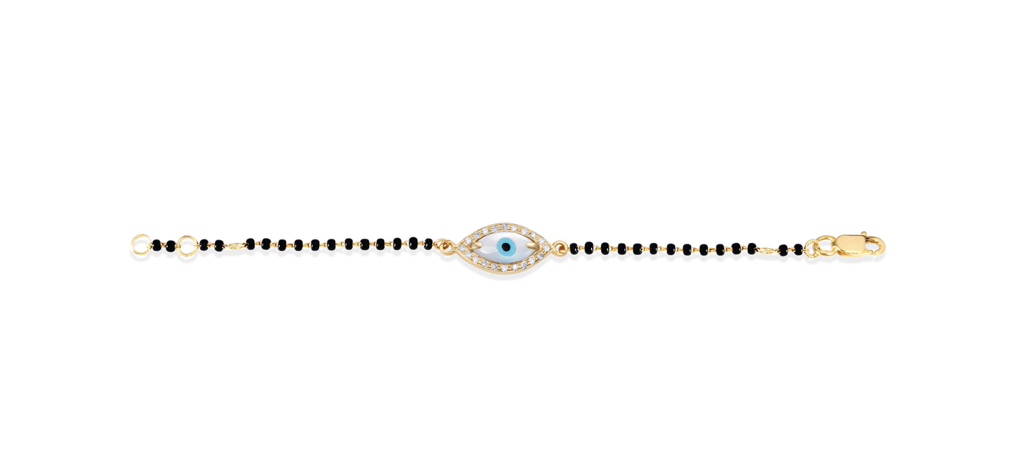 Baby Marquise Evil Eye Diamond Nazar Bead Bracelet