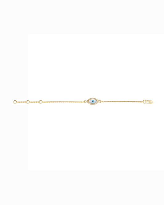 Baby Marquise Evil Eye Diamond Chain Bracelet