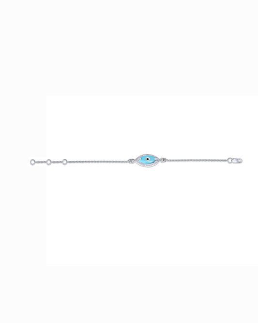 Baby Marquise Turquoise Eye Diamond Chain Bracelet