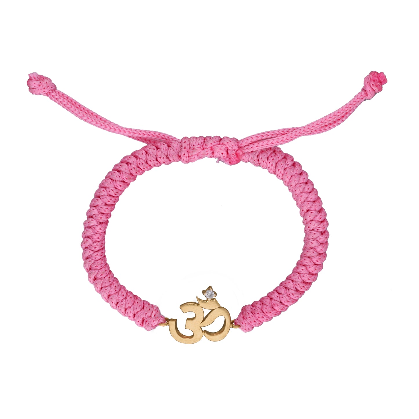 Baby OM Cord Bracelet (pink cord)