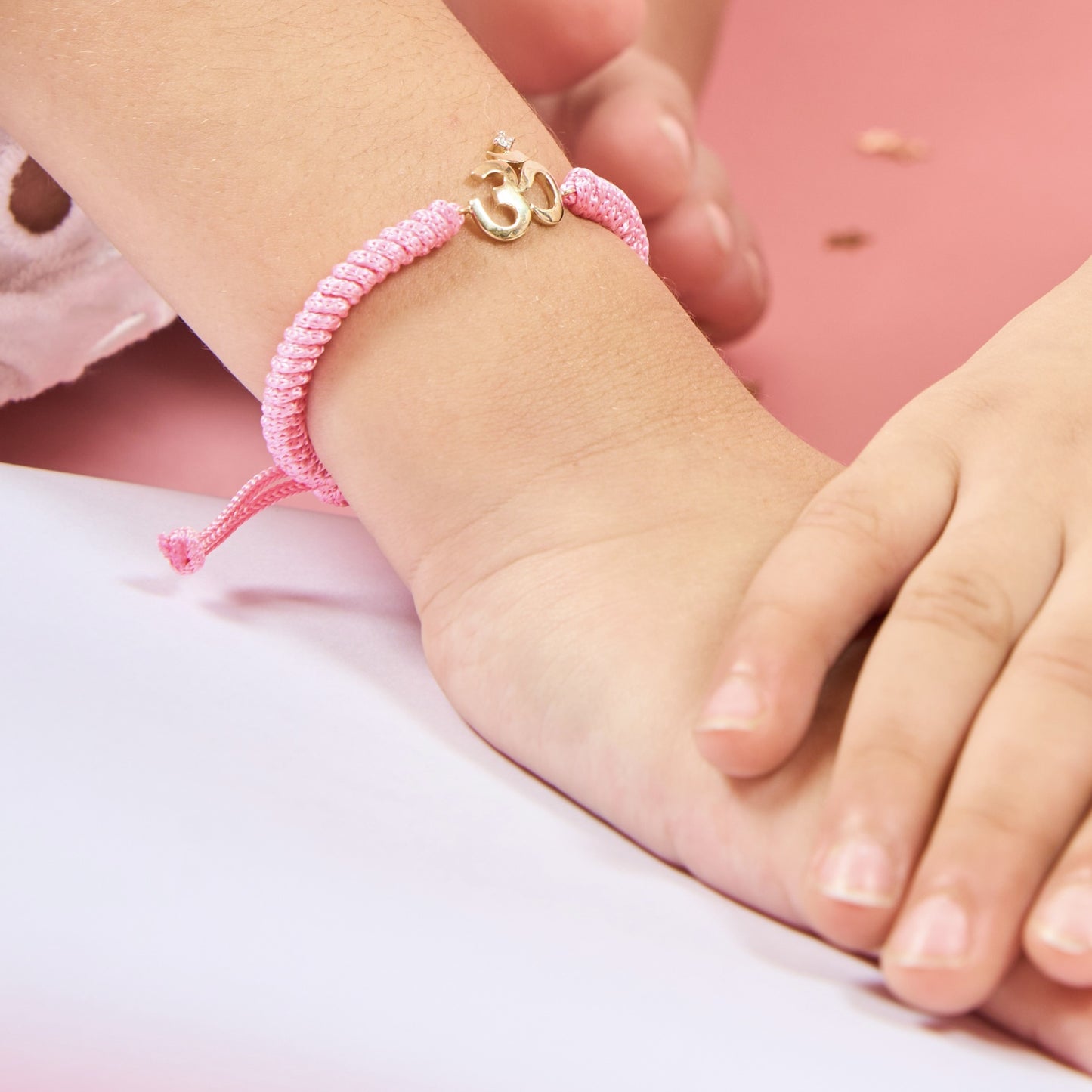 Baby OM Cord Bracelet (pink cord)