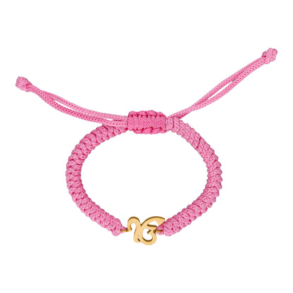Baby Ek Onkar Cord Bracelet (Pink Cord)