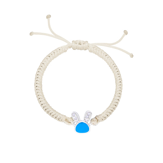 Baby Bunny Enamel Diamond Cord Bracelet