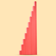 Playbox Wooden Red Tower Sticks Blocks Toy Set for Toddler & Kids Baby Toys