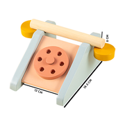 Playbox Clubhouse Telephone Wooden Toy | Rotary Phone Pretend Play Toddler & Kids Baby Toys