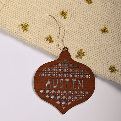 Personalised Tree Ornament | Rattan Bauble