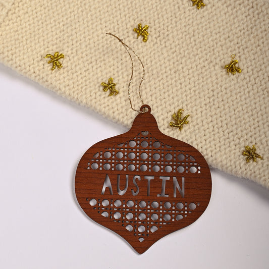 Personalised Tree Ornament | Rattan Bauble
