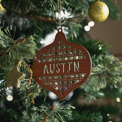Personalised Tree Ornament | Rattan Bauble