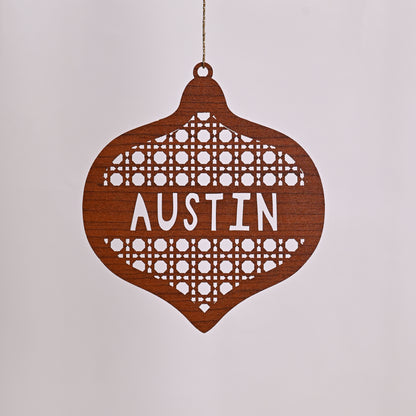 Personalised Tree Ornament | Rattan Bauble