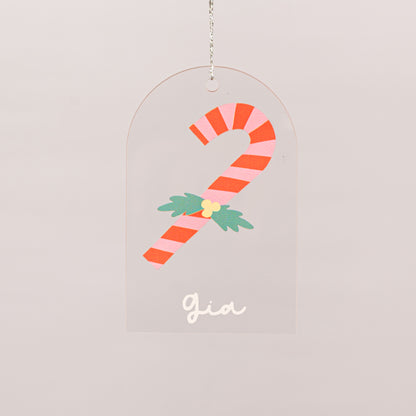 Personalised Ornament | Printed Candycane