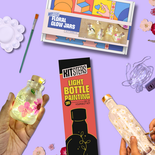 COMBO: DIY Floral Glow Jar Kit & DIY Light Bottle Painting Kit