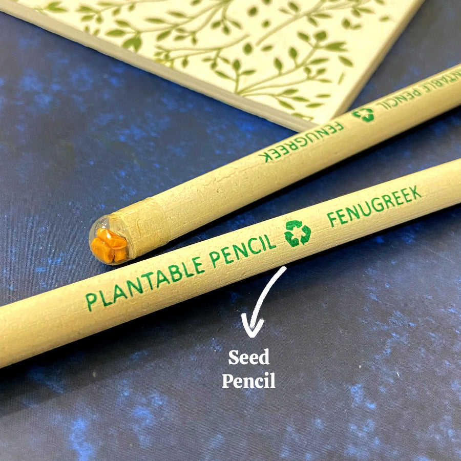 Plantable Stationery - Seed Diary, Seed Pens & Pencils in Zipper Pouch