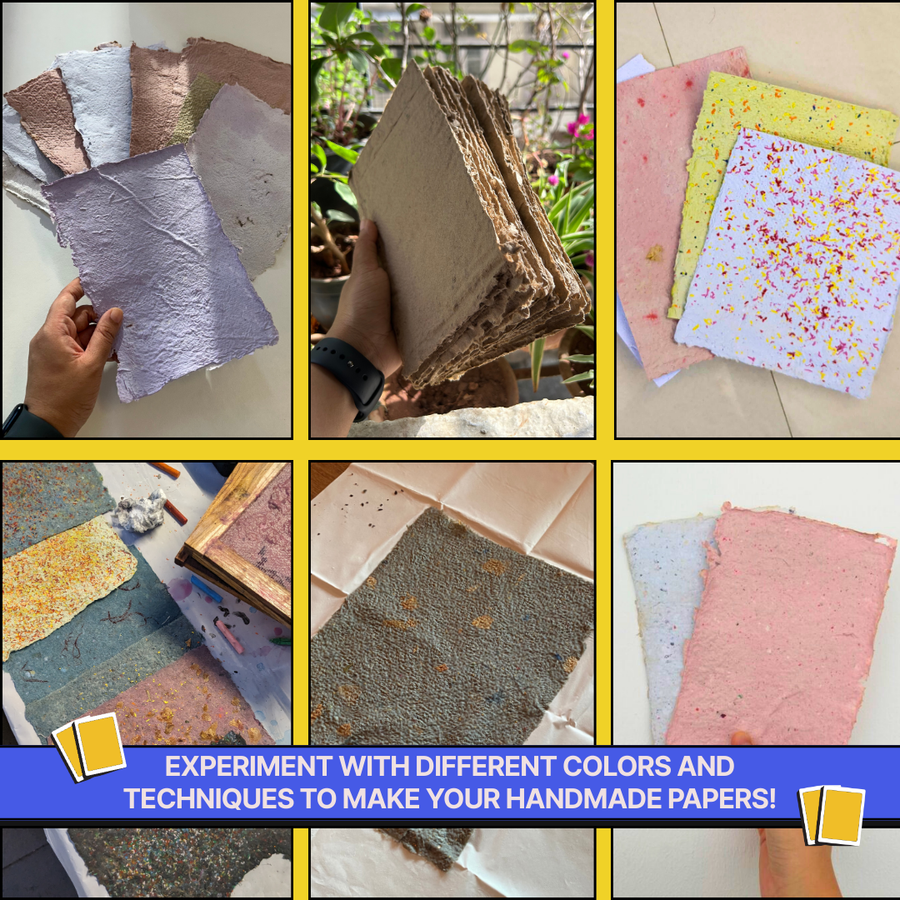 COMBO: DIY Handmade Paper Kit & DIY Gel Plate Monoprinting Kit
