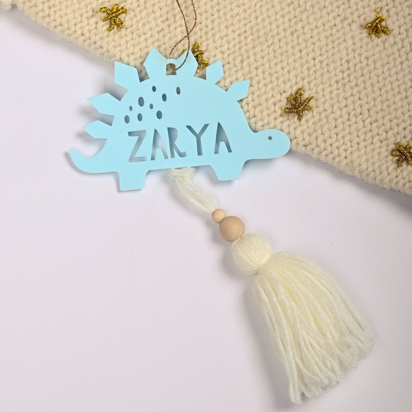 Personalised Tree Ornament | Tassel Dinosaur