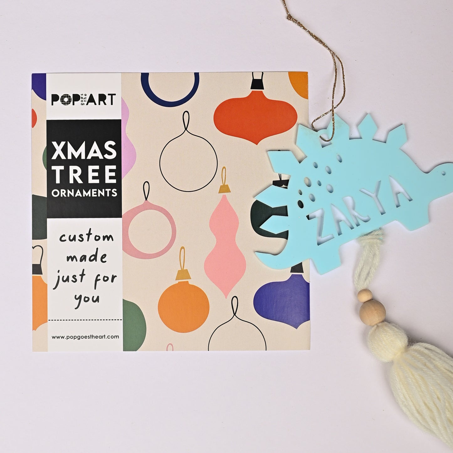 Personalised Tree Ornament | Tassel Dinosaur