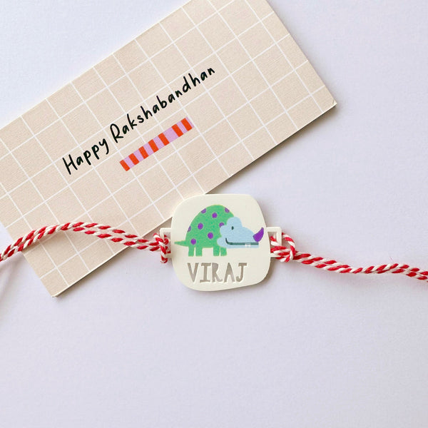 Personalised Name Rakhi | DINOSAUR PRINT
