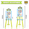 Tygatec Adjustable Easel White Board for Kids and Classrooms – Lightweight, Whiteboard Stand with Height Adjustment, Magnetic Surface, Includes Magnetic Alphabets and Numbers, Portable Design for All Ages (Green)