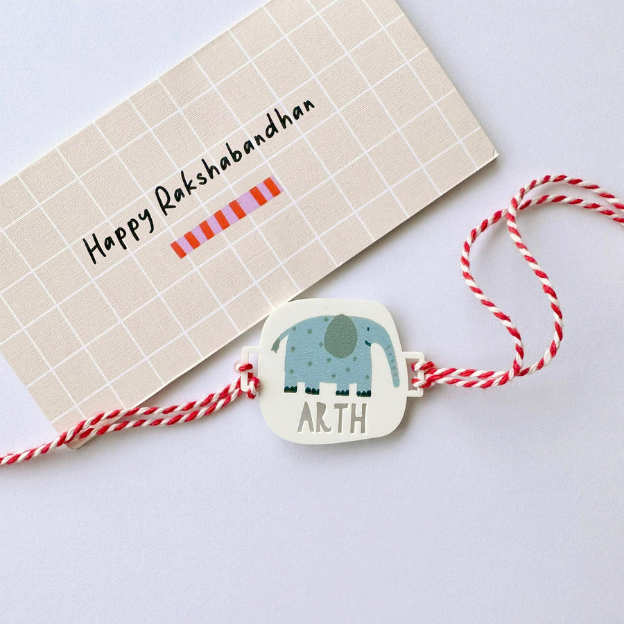 Personalised Name Rakhi | ELEPHANT PRINT