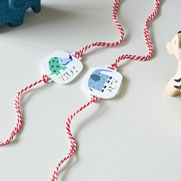 Personalised Name Rakhi | ELEPHANT PRINT