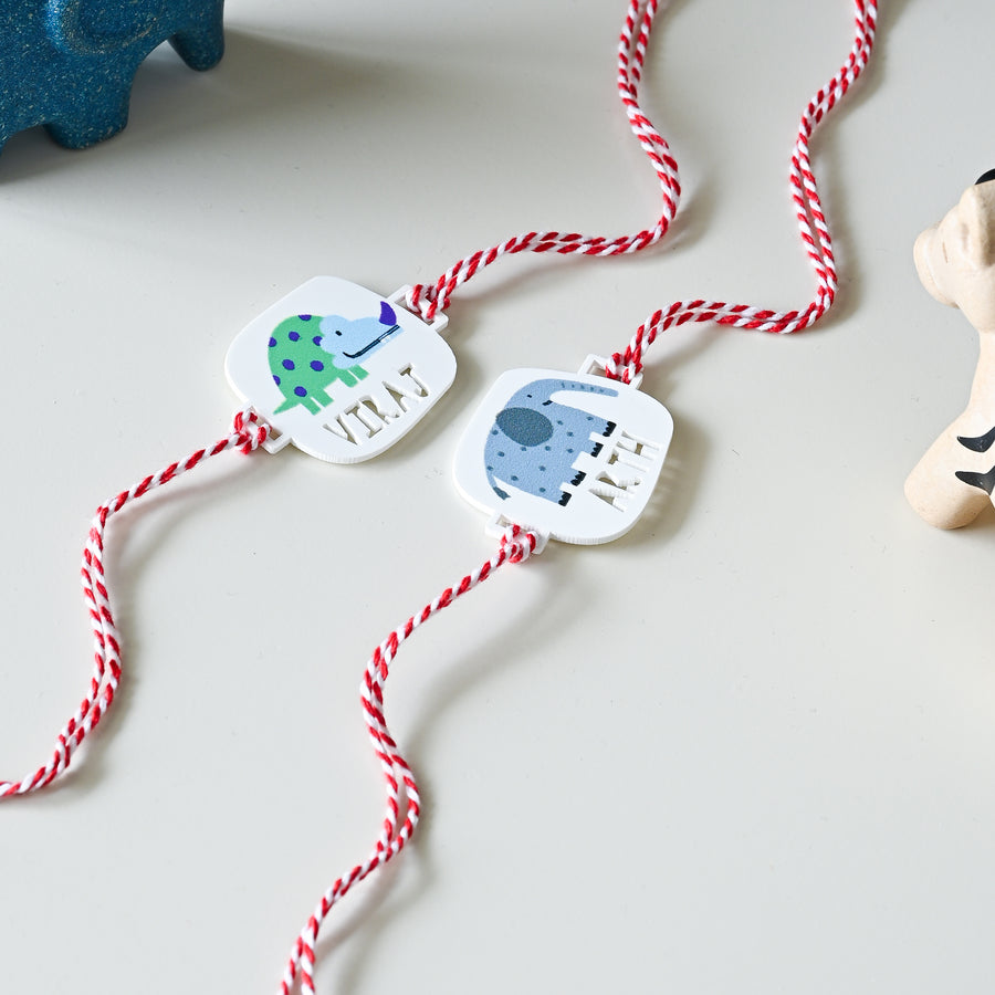 Personalised Name Rakhi | ELEPHANT PRINT