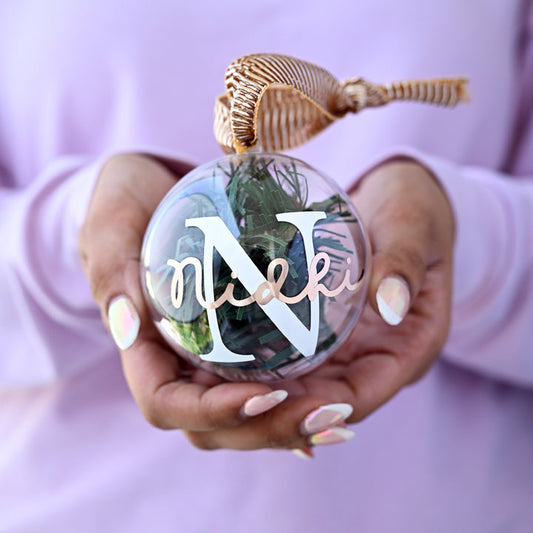 Personalised Ornament Globe | Evergreens