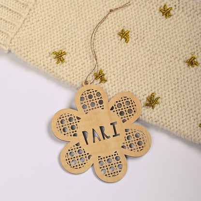 Personalised Tree Ornament | Rattan Flower