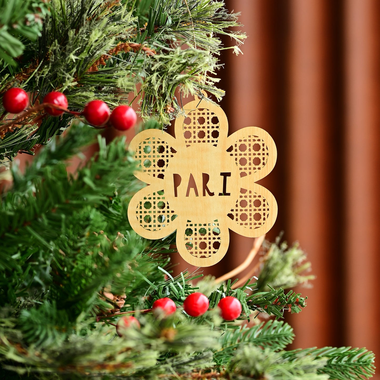 Personalised Tree Ornament | Rattan Flower