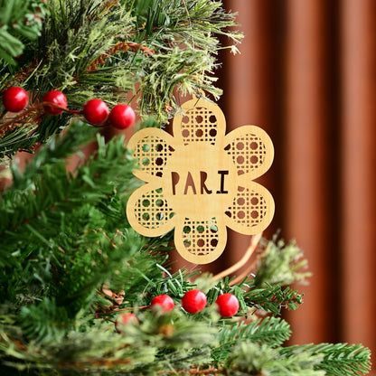 Personalised Tree Ornament | Rattan Flower