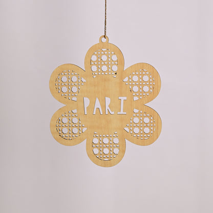 Personalised Tree Ornament | Rattan Flower