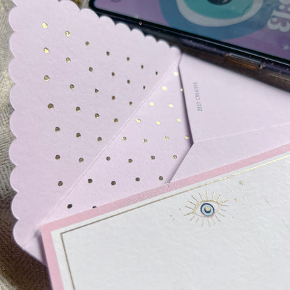 Pink Evil Eye Flat Card