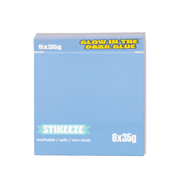 Stikeeze Glitter Glow in the Dark Glue | Set of 6 | 35gms