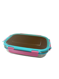 Veigo Large Stainless Steel Lunch Box - Aqua Blue + Pink | Limited Edition