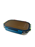 Veigo Jumbo Stainless Steel Lunch Box (with inner veg box) - Navy Blue | Rainbow Limited Edition