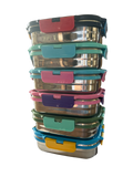 Veigo Medium Stainless Steel Snacks Box - Green + Aqua | Limited Edition