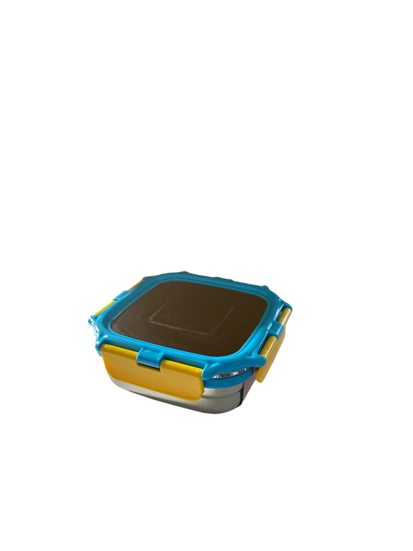 Veigo Medium Stainless Steel Snacks Box - New Blue + Yellow | Limited Edition