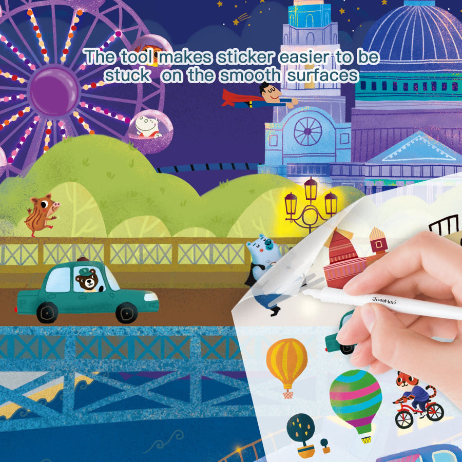 Jar Melo Transfer Sticker Scenes Pads -Busy City-Arts & Crafts-Jarmelo-Toycra