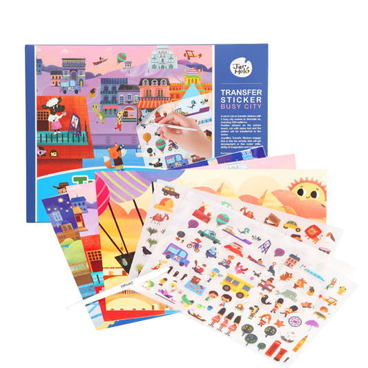 Jar Melo Transfer Sticker Scenes Pads -Busy City-Arts & Crafts-Jarmelo-Toycra