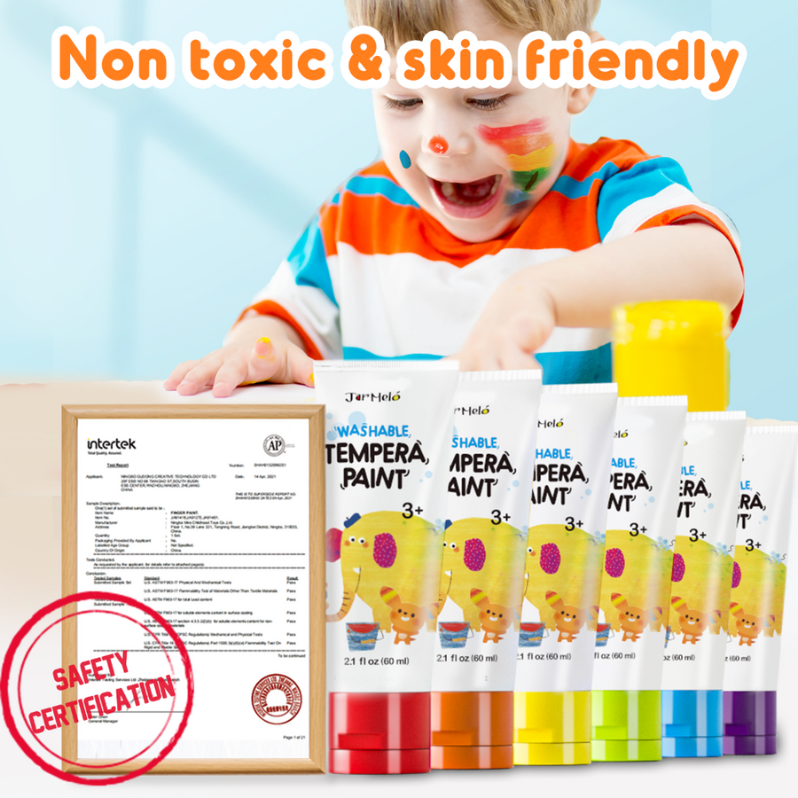 Jar Melo Washable Finger Paint Colors Set-Arts & Crafts-Jarmelo-Toycra