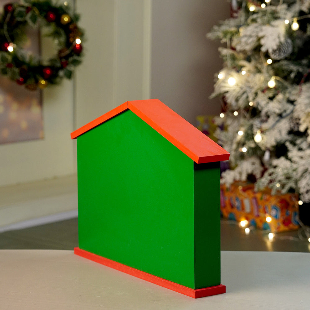25days Green home shaped wooden advent Calendar for christmas