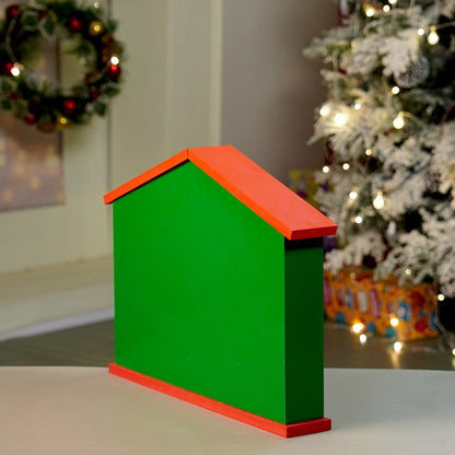 25days Green home shaped wooden advent Calendar for christmas