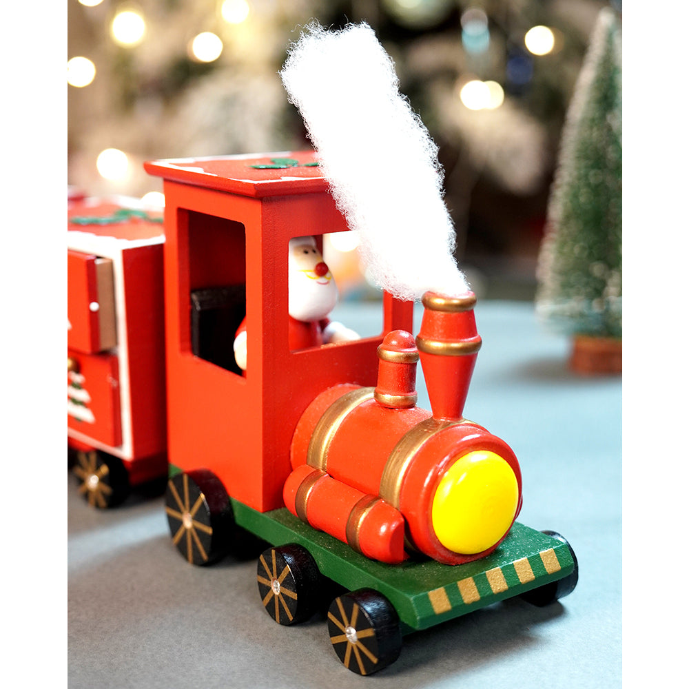24days Red Bogie Train shaped wooden advent Calendar for christmas
