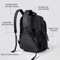 Solid Black Ted Glasses Badge School Backpack for Older Kids & Teens