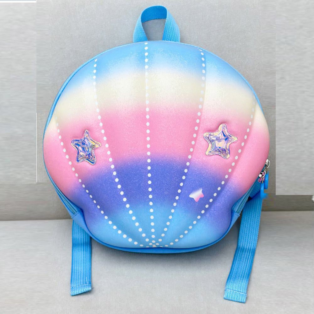 LittleSurprise Box, Mini Size Blue Shell Nursey and Early school Backpack for Pre toddlers, 2 years - 5 years