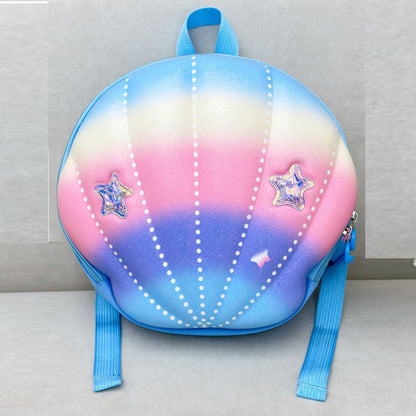 LittleSurprise Box, Mini Size Blue Shell Nursey and Early school Backpack for Pre toddlers, 2 years - 5 years